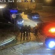 Screenshot of video footage of the fatal beating of Tyre Nichols 