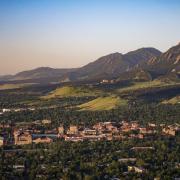 An overhead view of the CU Boulder campus