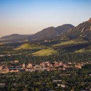 Aerial shot of CU Boulder campus