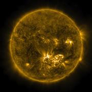 Flare erupts from the surface of the sun