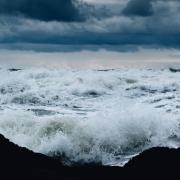 ocean crashing on rocks