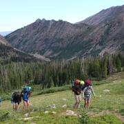 Students hiking