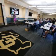 High school counselors in conference room