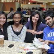 Students at International Coffee Hour