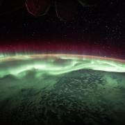 An image of aurora borealis from the ISS