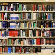 Books on bookshelves