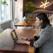 young person in a virtual meeting