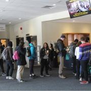 Students line up for Meet Your Librarian event