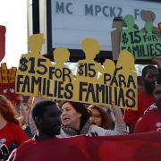 Workers rally for $15 per hour minimum wage