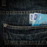 Debit cards in pocket 