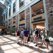 Students gather outside the CU Book Store