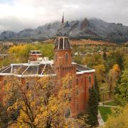 Old Main building in winter