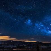 Starry night over the mountains