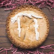 Pie with pi symbol frosted on top