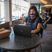 person working on laptop