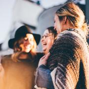 Friends laughing together