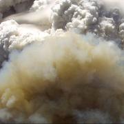 A plume of smoke rising into the air