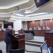 Chancellor Phil DiStefano pitches to Boulder City Council