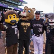 Chip, Clyde, Eddie Butler and Milo at Coors Field