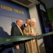Roe Green Theatre ribbon cutting with alumna Roe Green and Chancellor Phil DiStefano