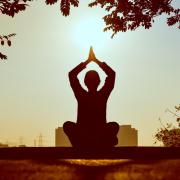 A person meditating