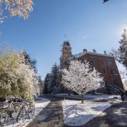 Snowy scenic of Old Main
