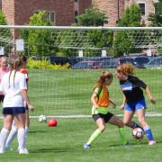 Summer soccer camp at CU Boulder. (Photo by Casey A. Cass/University of Colorado)