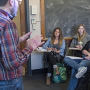 Professor Juan Herrero-Senes teaches his Spanish Culture class at Hellems