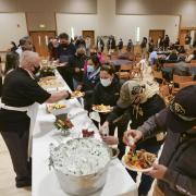 Staff enjoy an appreciation breakfast