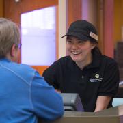 Campus Dining Services student-employee on the job