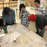 CU Boulder ENVD students review plans for a new playground in Denver