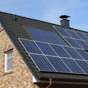 Solar panels on residential roof