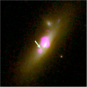 galaxy merger site with two black holes