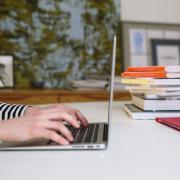 person working on laptop