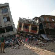 Building collapse after The Gorkha earthquake