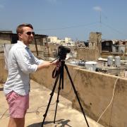 Doctoral candidate Tim Passmore taking photos in Beirut