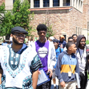 students participating in the boys2MEN leadership summit on the CU Boulder campus.