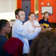 Ben Kirshner, CU Engage faculty director and co-principal investigator in the new research hub, works with Denver youth, who are involved in the educational justice movement at Project VOYCE.