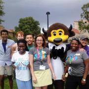 Staff and volunteers with the LGBTQ Resource Center welcome students to the annual Welcome Back Picnic