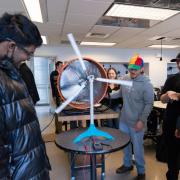 CU Wind Team testing their wind turbine