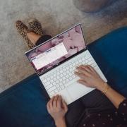 person working on laptop