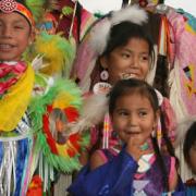 Young Arapaho dancers in costume