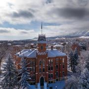 Old Main and CU Boulder campus take from drone.