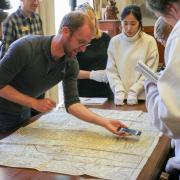 Students explore the Special Collections for class on Japanese literature and culture.
