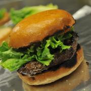 Hamburger with lettuce and bun