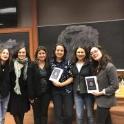  Journalist and author Laura Wides-Muñoz poses with others following campus visit hosted by the Latin American Studies Center.