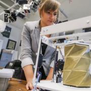 Anastasia Muszynski works with inflatable origami device