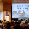 Faculty, staff and other campus community members listen in during a session at the Health & Wellness Summit