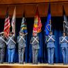 ROTC color guard at the Veterans Day Ceremony