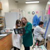 Theresa Nahreini and Kathy Ramirez-Aguilar in the lab